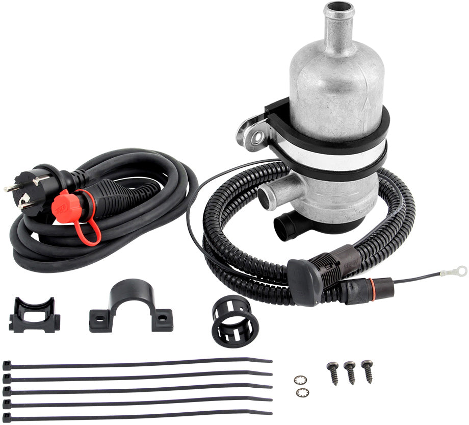 Calix Engine Heater Kits - everything that is needed in one package - the Mains Supply Cable, Inlet Cable, Thermosiphon Heater and Installation Kit. Available with Euro Type F Plug and 230V Heater or USA Type B Plug and 110V Engine Heater. 